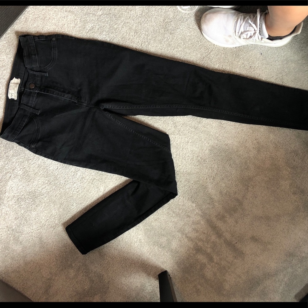 FREE PEOPLE HIGH WAISTED BLACK STRETCH JEANS
